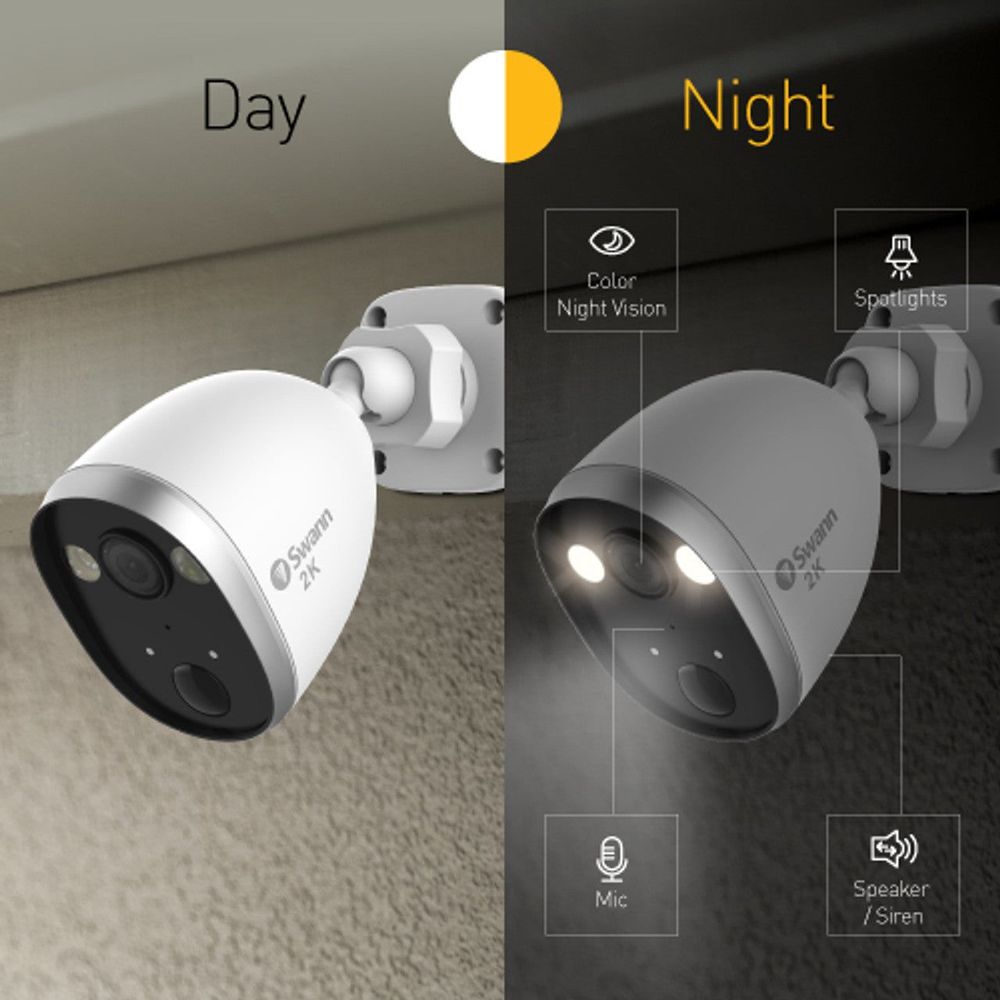 Swann SWIFI-2KOCAM-GL 2KO Outdoor Wi-Fi Spotlight Security Camera