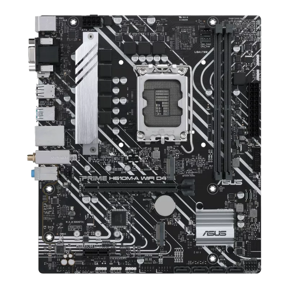 ASUS Prime H610M-A WiFi D4 Intel H610 LGA1700 Mic-ATX Motherboard with DDR4 PCIe 4.0 Dual M.2 Slots Intel 1 GB Ethernet WiFi 5 Displayport