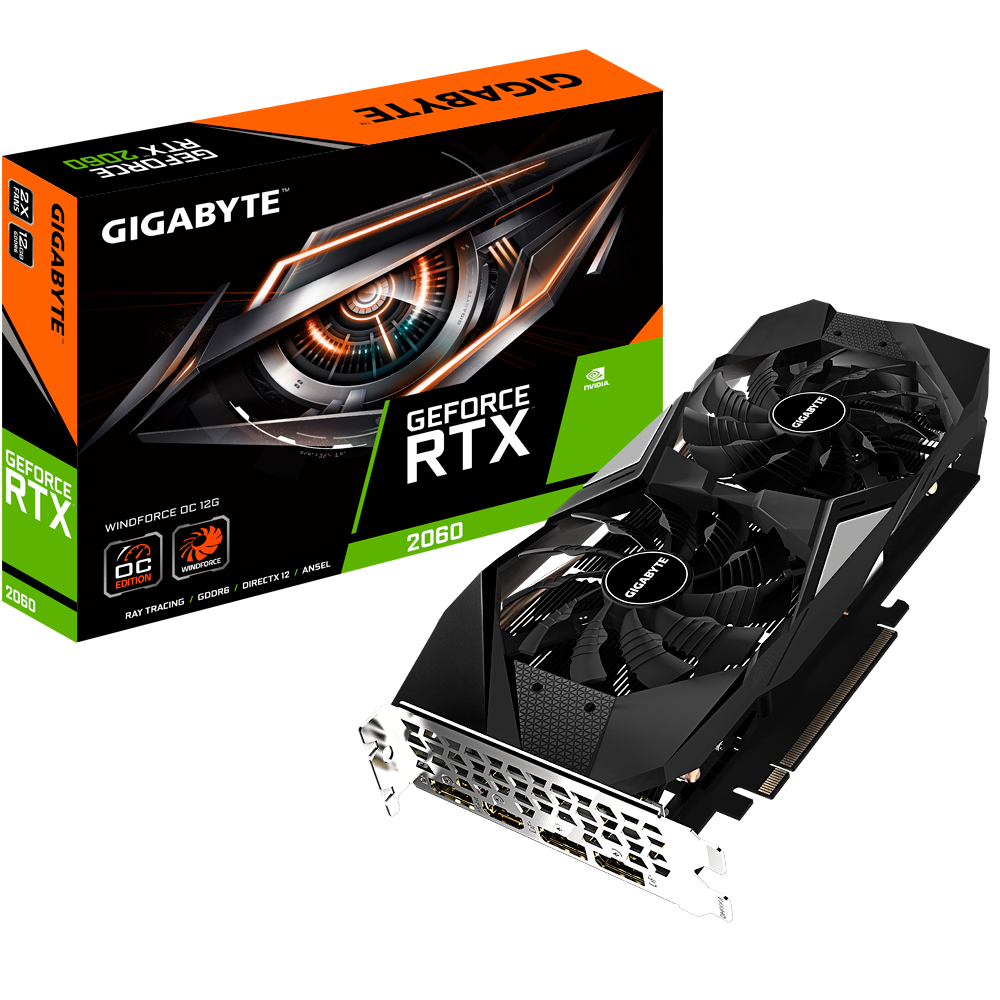 Gigabyte Geforce RTX 2060 Windforce OC 12G Graphics Card