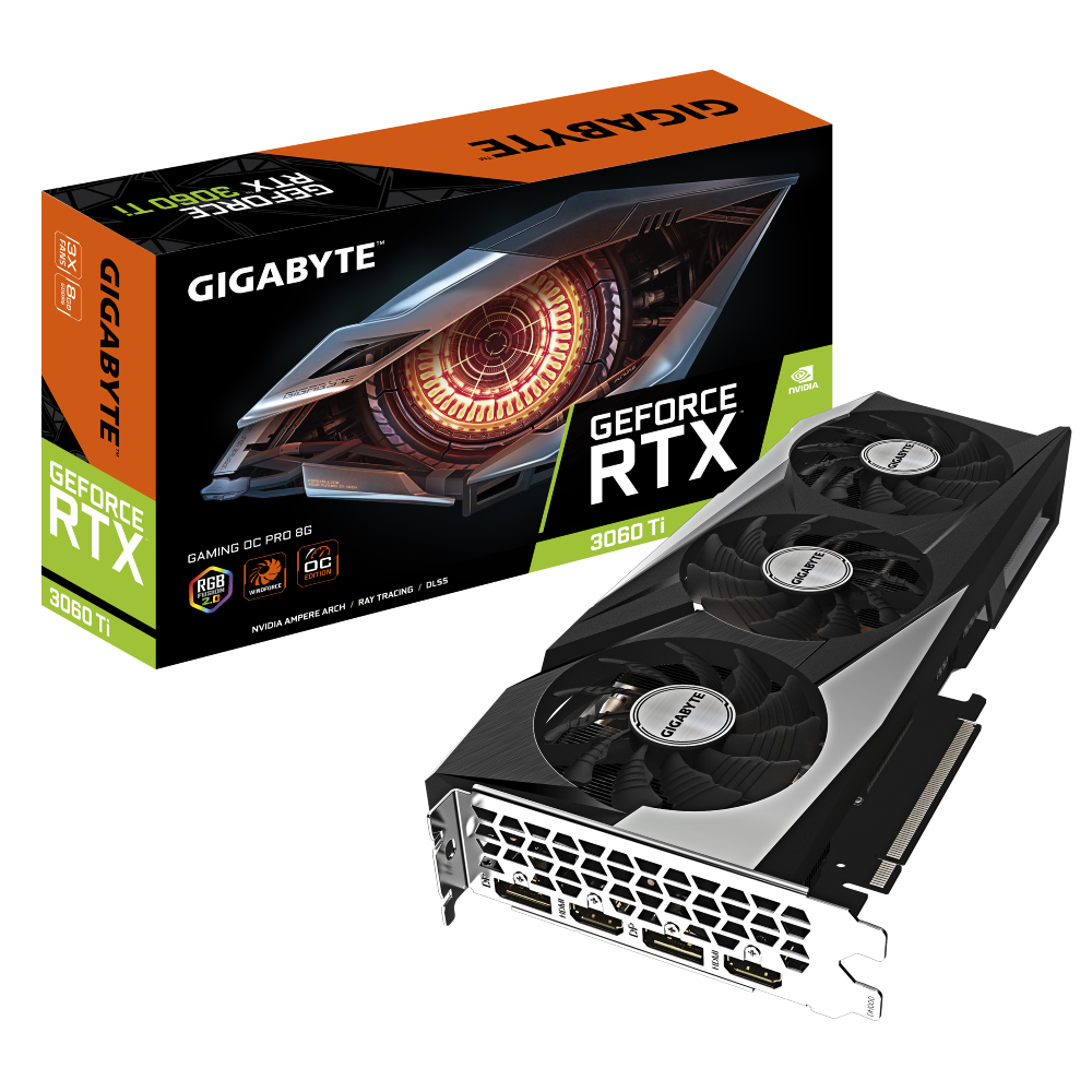 Gigabyte GV-N306tgamingOC Pro-8GD 3.0 Geforce RTX 3060 Ti Gaming OC Pro 8gb Rev 3.0 LHR Graphics Card