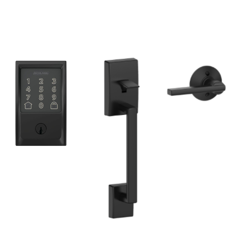 Schlage Encode - Smart Wi-Fi Deadbolt - Kitset Options available Encode Matt Black with Century and Latitude Handles