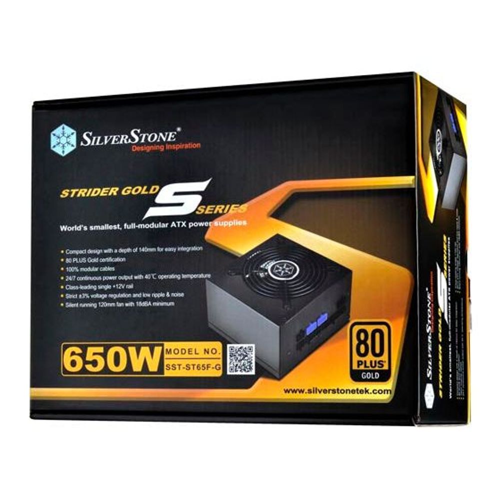 Silverstone ST65F-G v1.1 Strider Gold 650W/700Wpk ATX 80+ Gold PSU 5yr wty